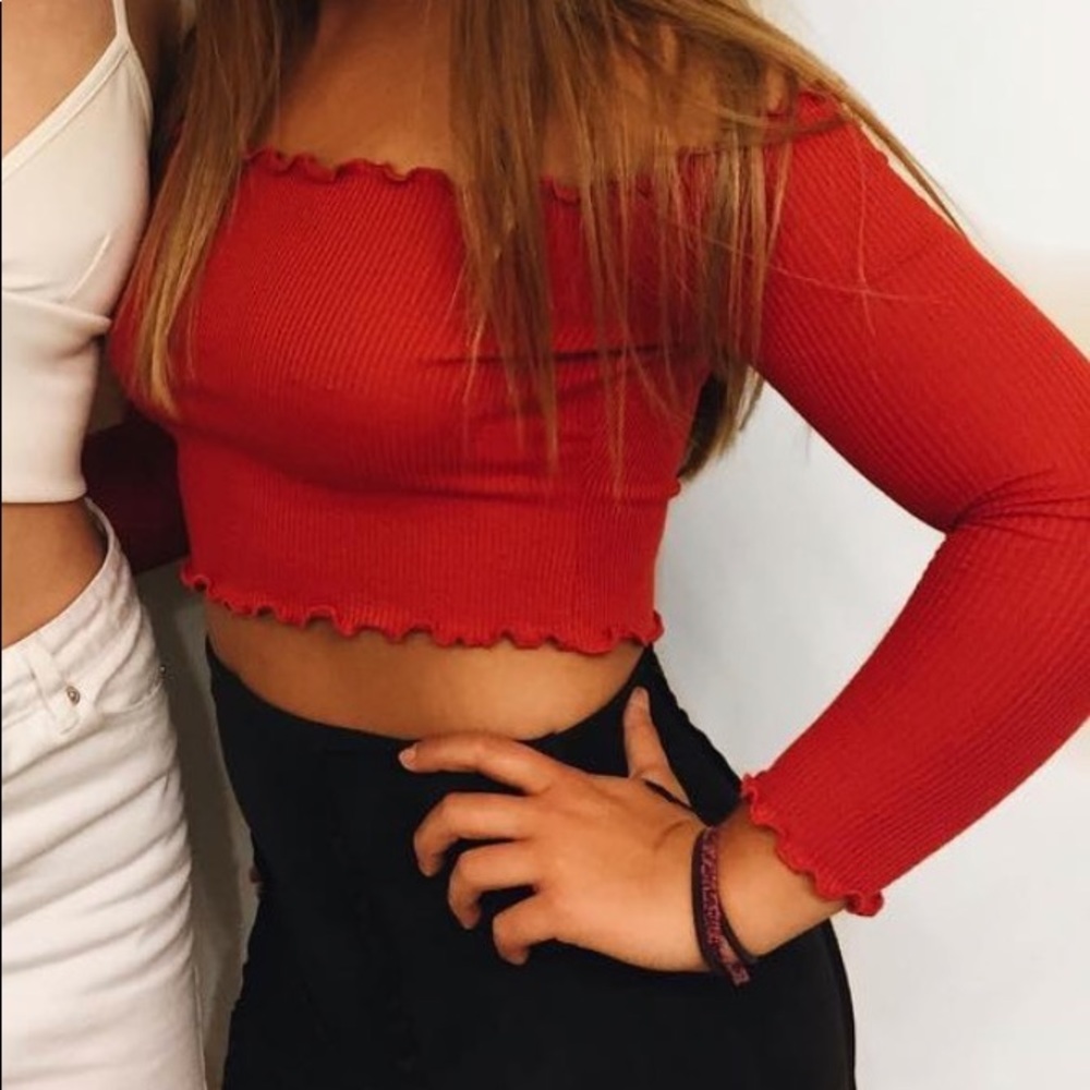 Red crop top